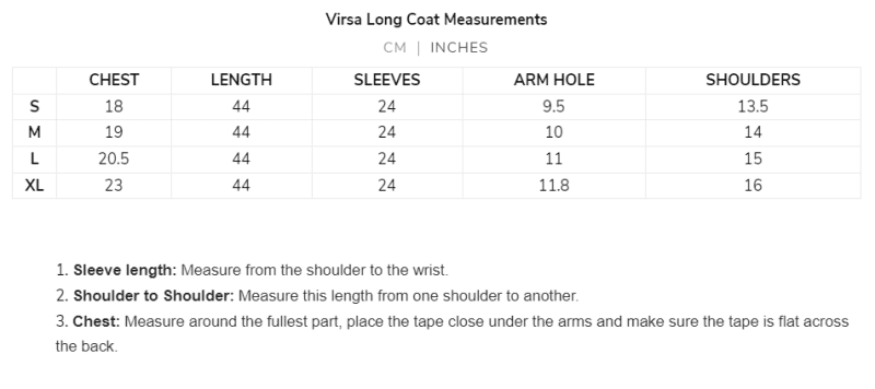 VirsaCoat SizeChart 3d9cc23e 7e9b 433e b2d5 483c6ee94caa